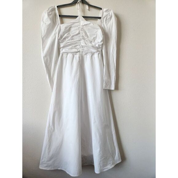 ASTR The Label‎ Women’s White Long Sleeve Tie Neck Dress | Size XS - Picture 3 of 8